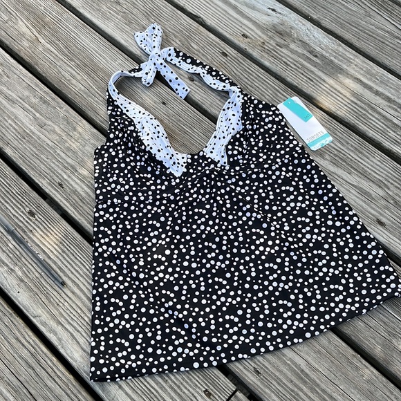 Sunsets Spot On Halter Underwire Tankini Top,34D,NWT - Picture 2 of 12